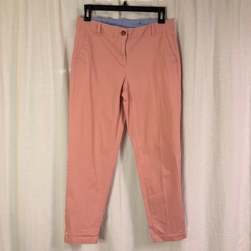 Talbots Pink Chino Pants 4P Cropped Stretch Cotton Preppy